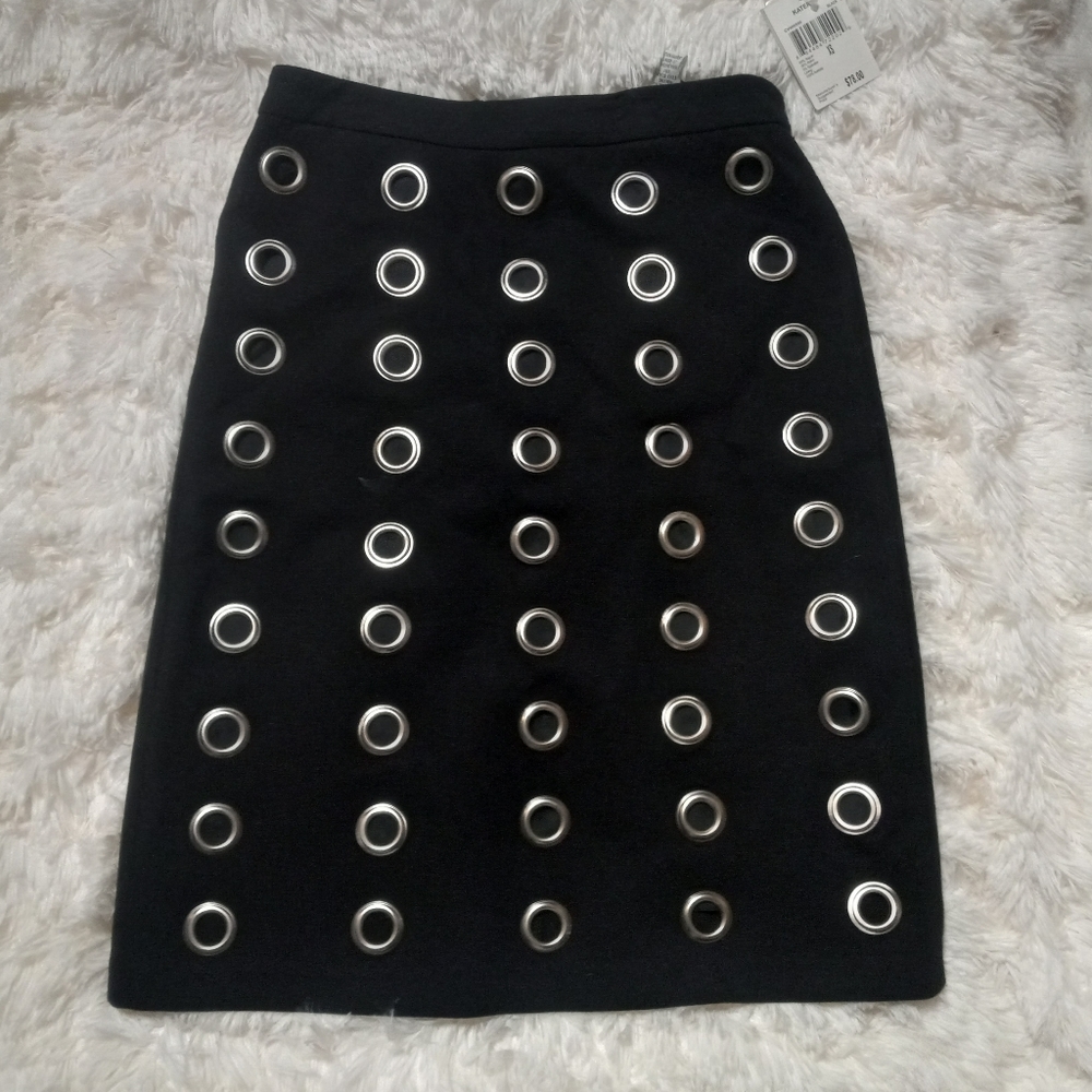 Katerina black punk goth rivet skirt size xs